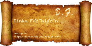 Dinka Fábián névjegykártya